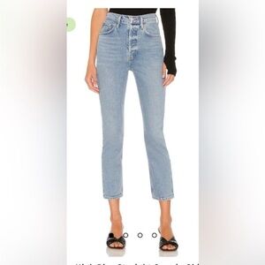 😀🔥AGOLDE - Riley High Rise Crop in Shiver Buttonfly - 31